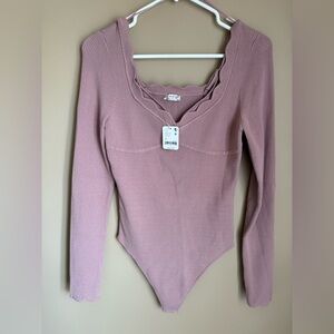 FP Intimately Free People Adobe Rose Sweater Bodysuit XL NWT